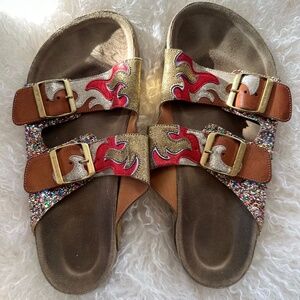 🔥Isabel Marant Étoile RARE FIND Birkenstock Style Leather Slides 38 DESIGNER